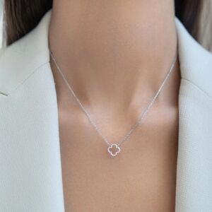 Sterling silver diamond necklace